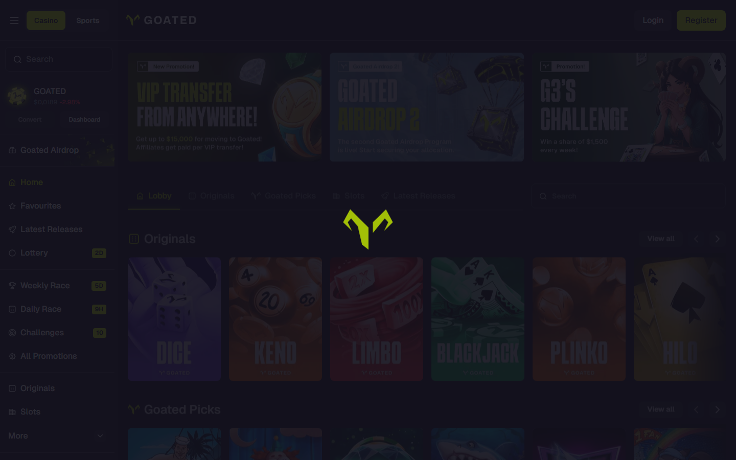 Goated public screenshot 1